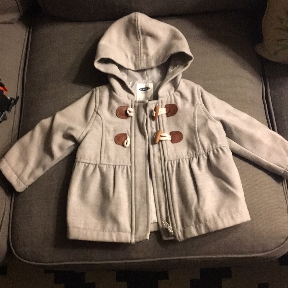 Old Navy wool peplum coat 6-12 M